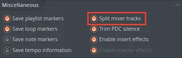 Enable 'Split Mixer Tracks'