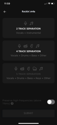 Audio Separation Tab