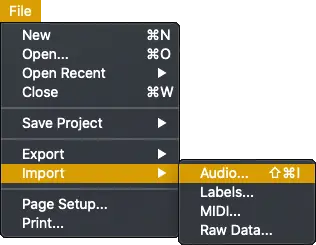 Audacity Import Audio