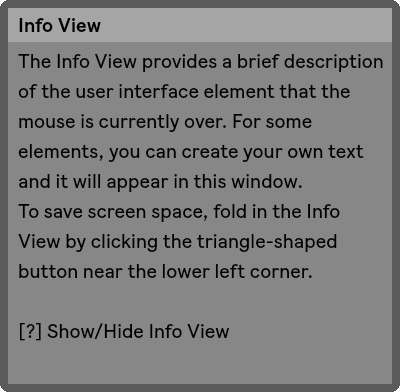 Show/Hide Info View