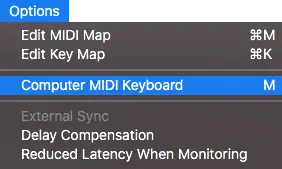 Computer MIDI Computer On/Off