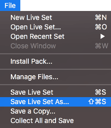 Save Live Set As