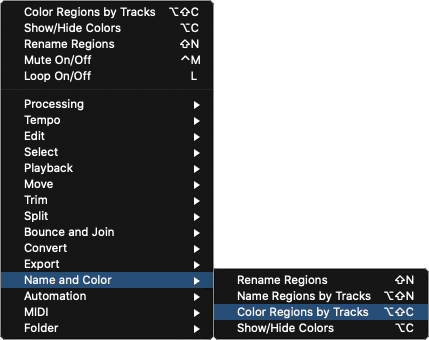 Color Regions By Tracks